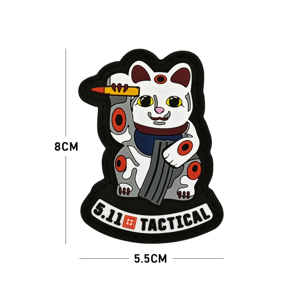 Tactical 5.11 Soft Rubber PVC Patch Silicone Label Lucky Cat