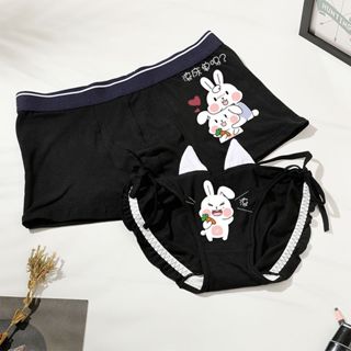 Couples Panties Sexy Mid Waist Breathable Men's Boxer Shorts Women  Underpants Comfort Fashion New Year's Red Luck Lovers Panty