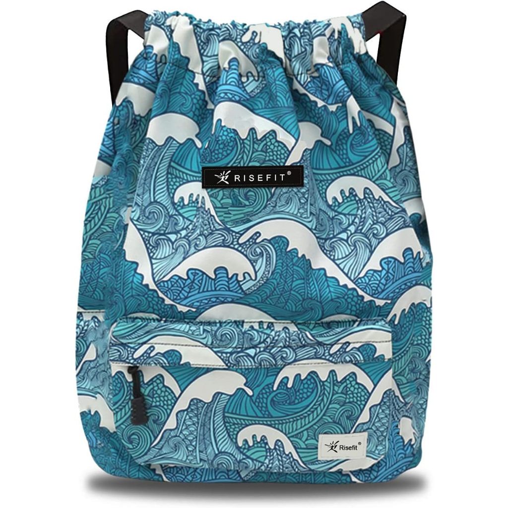 Gym Drawstring Backpack Water Resistant String Bag Nylon Cinch Sport ...