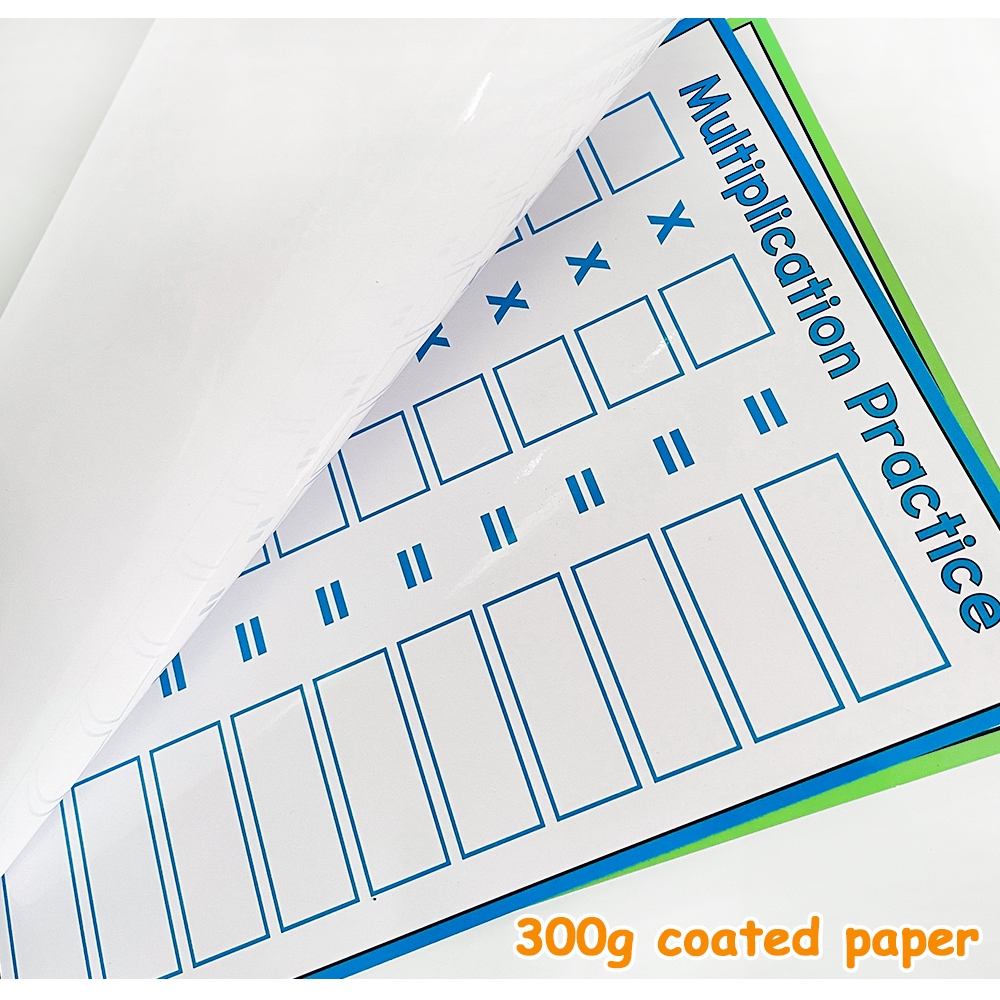 A4 Multiplication Table Poster Calculation Practice Dry Erase Chart ...