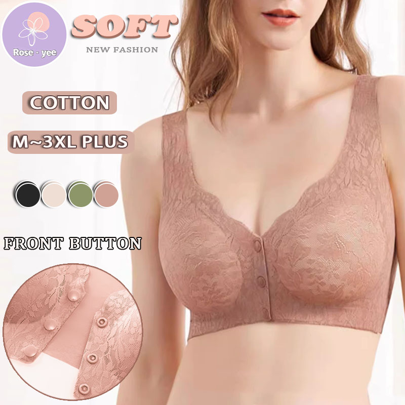 Ready Stock 40-90kg M/XL/XXL Plus size underwear lace breast wrap chest  beauty back women bra lingerie