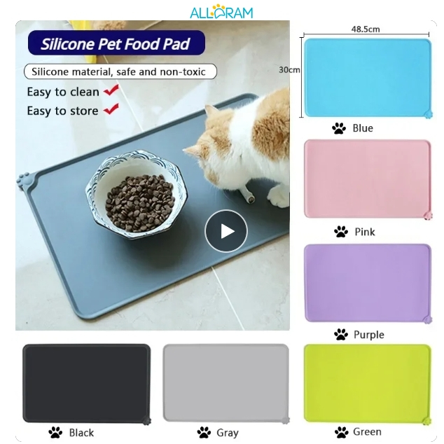 Alldram Waterproof Dog Cat Pet Feeding Mats,Anti-Slip Pet Bowl