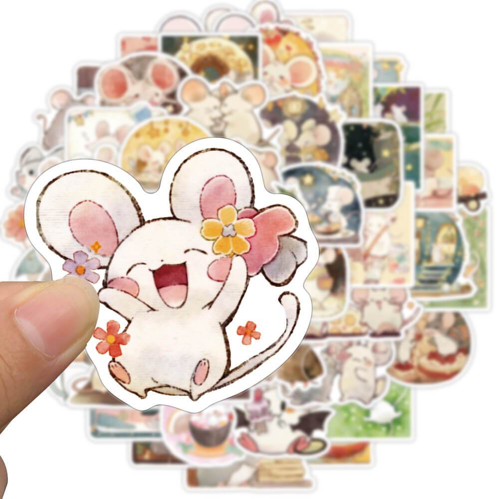 [Large Sticker]50pcs Cute Cartoon Mouse Brothers Stickers for Laptop ...