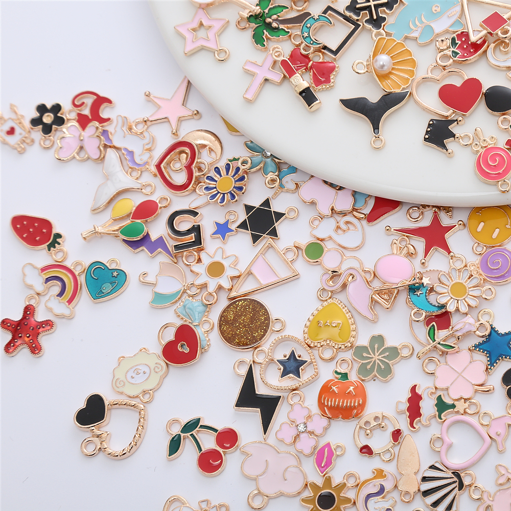 30Pcs Set Girly Colorful Resin Enamel Charms Small Accessories for Women s DIY Jewelry Making Supplies Pendant Necklace Earring Shopee Singapore