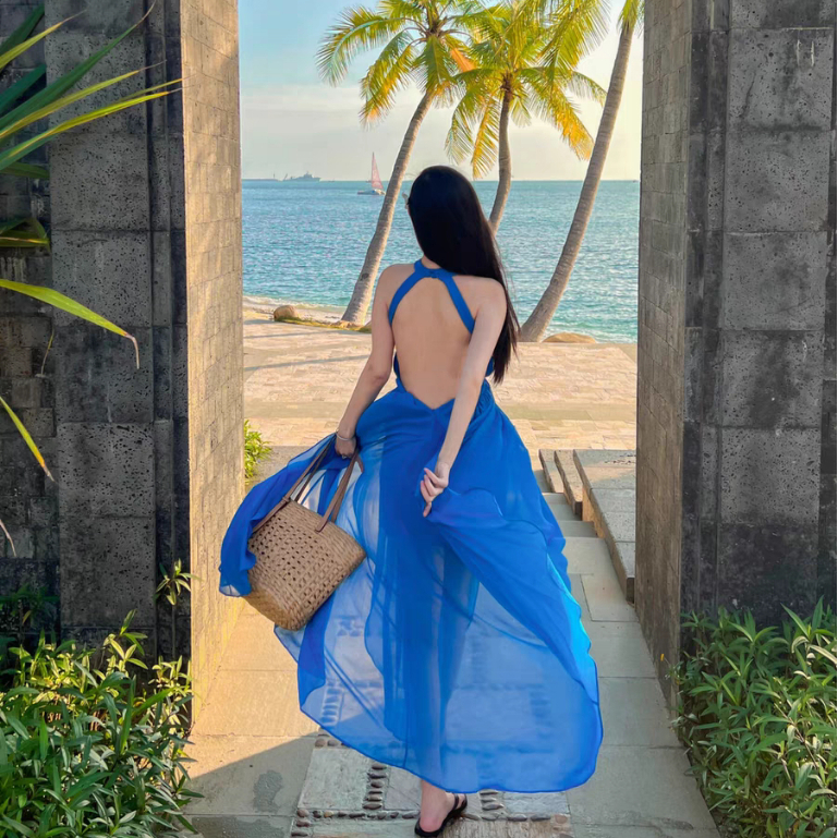 beach dress singapore Pink Bora Bora Silk Maxi Dress | Flowy Sundress