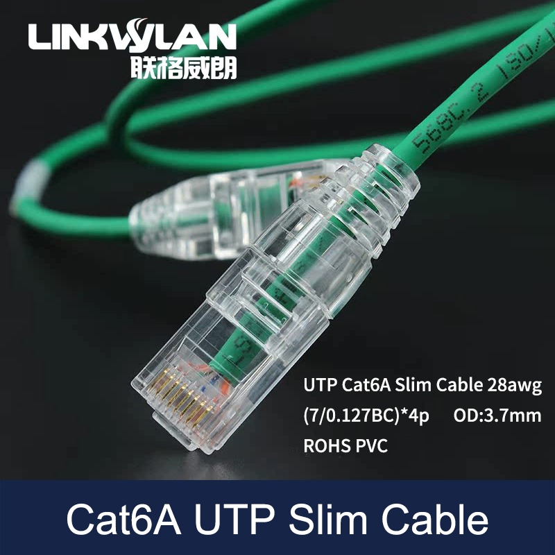Cat6A UTP Patch Cord 28AWG Slim Ethernet Cable RJ45 Cat6A Unshielded ...