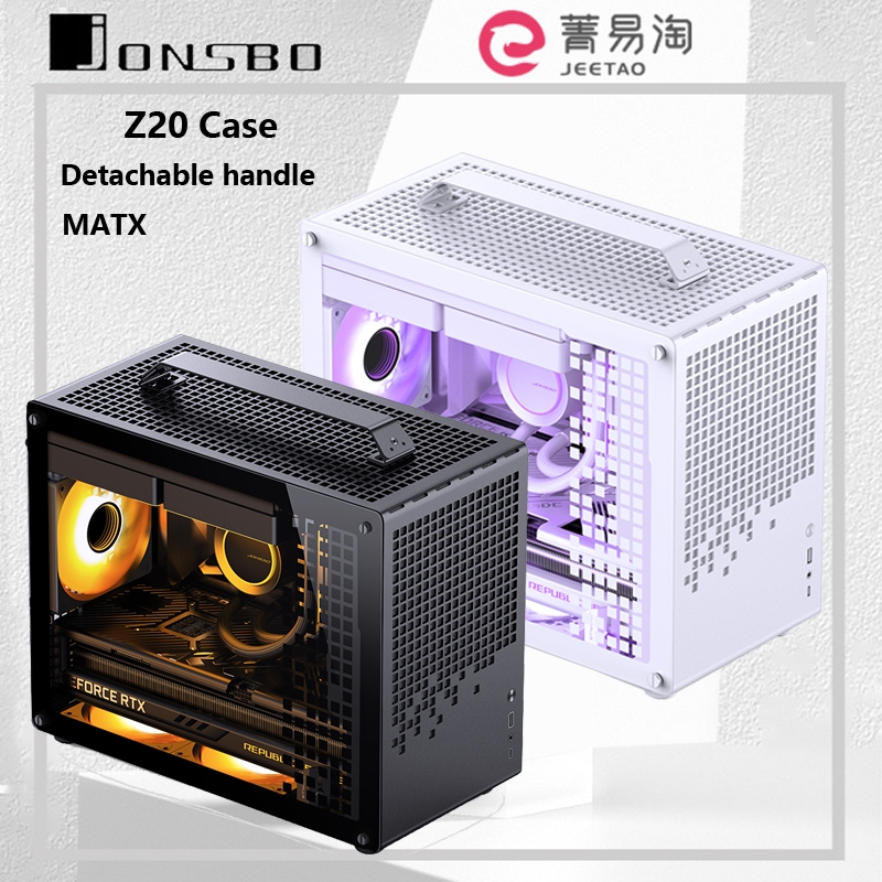 JONSBO Z20 MATX Case Portable Side View Small Case Office Gaming about  20L/detachable carrying case/240 Water cooling/163mm air cooling/ATX power 