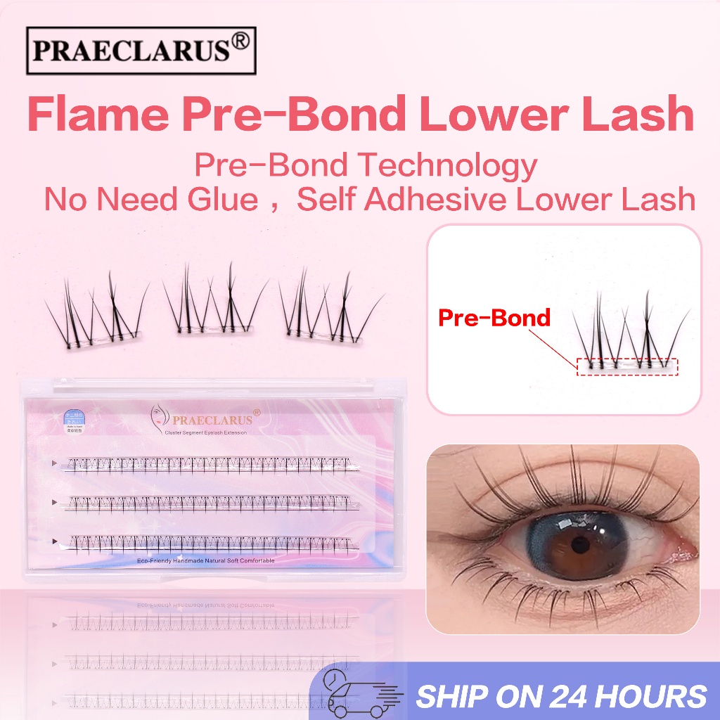 [Glue Free Eyelash]PRAECLARUS Flame Lower Lash Pre-Bond Technology No ...