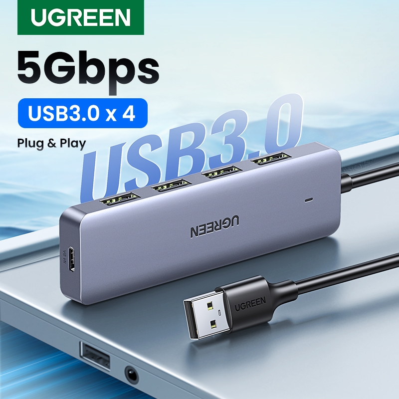 UGREEN 4 Port USB 3.0 Hub Ultra Slim High Speed USB Splitter Portable