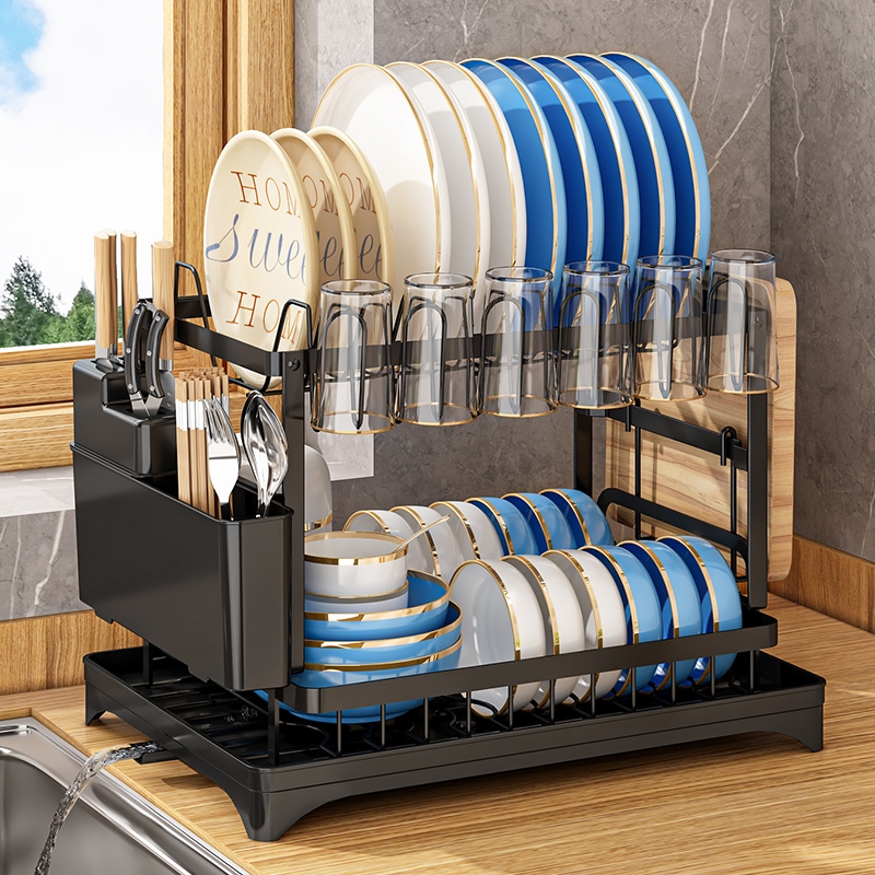 SG Drain Rack Auto Drainer Tray Dish drying rack with Holder Dish ...