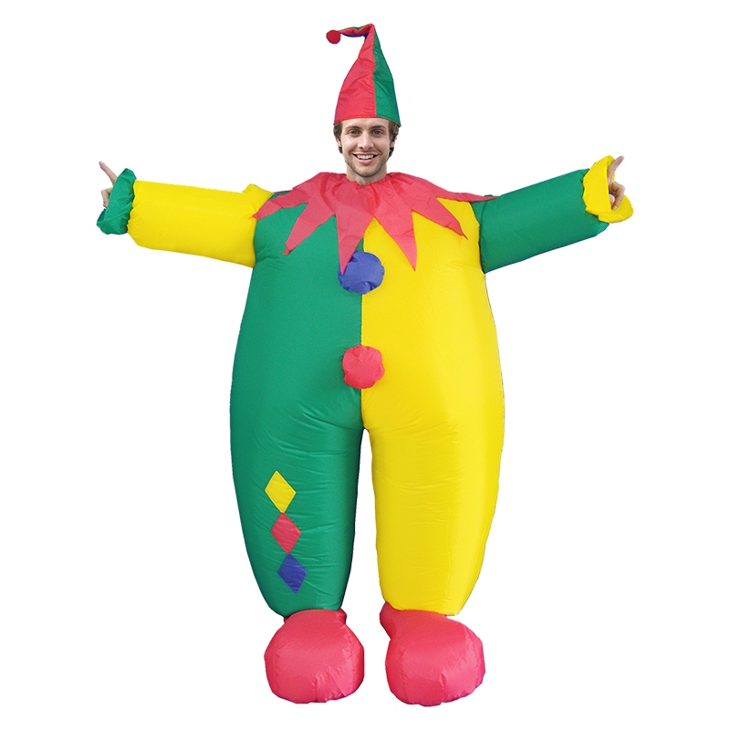 Yellow Green Clown Inflatable Costume Adult Funny Clown Expansion ...