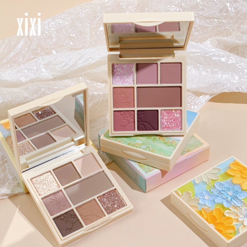 XIXI 9 Color Eyeshadow Palette Giltter Waterproof Smooth Pigmented