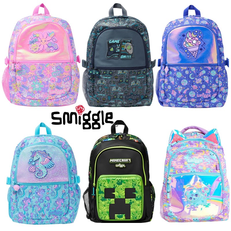 Smiggle bag Epic Adventures Classic Attach Backpack student boy and girl bookbag Lunch bag