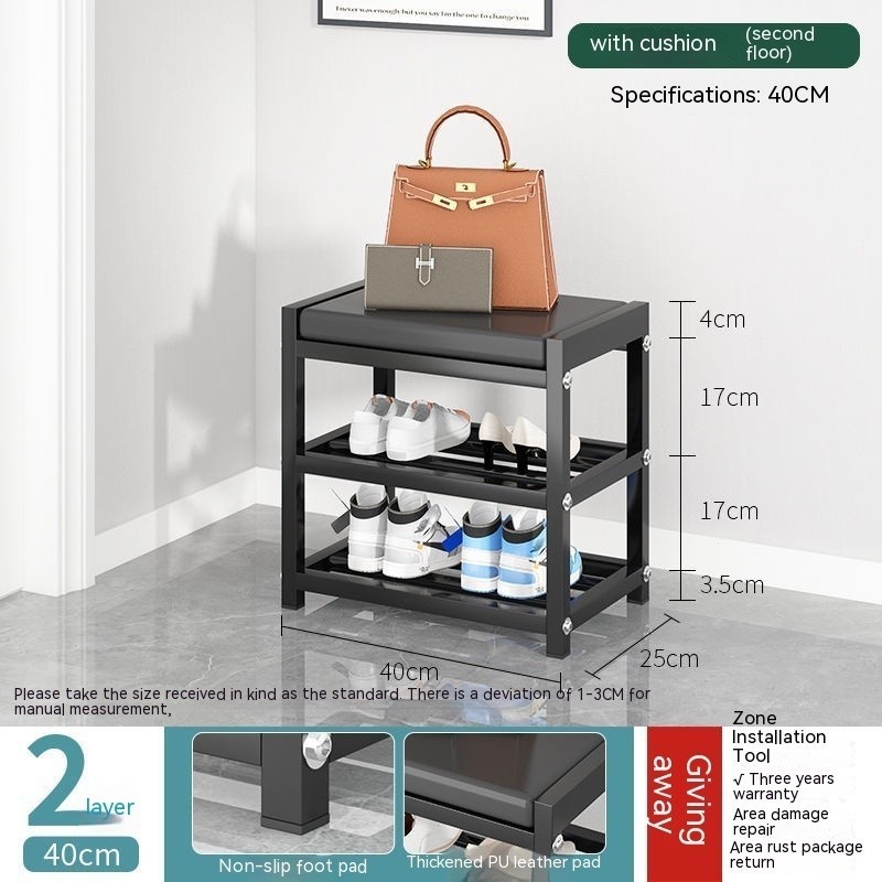 【SG local send】Shoe rack multi-layer thickened shoe stool stainless ...