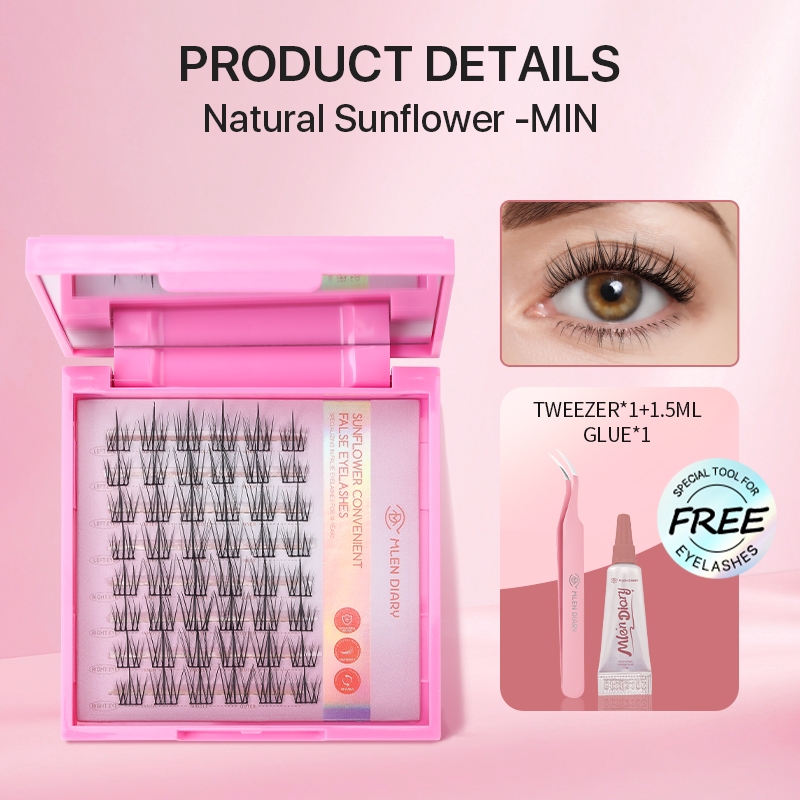 MLEN DIARY Easy DIY Eyelashes 120 cluster Set Reusable 9