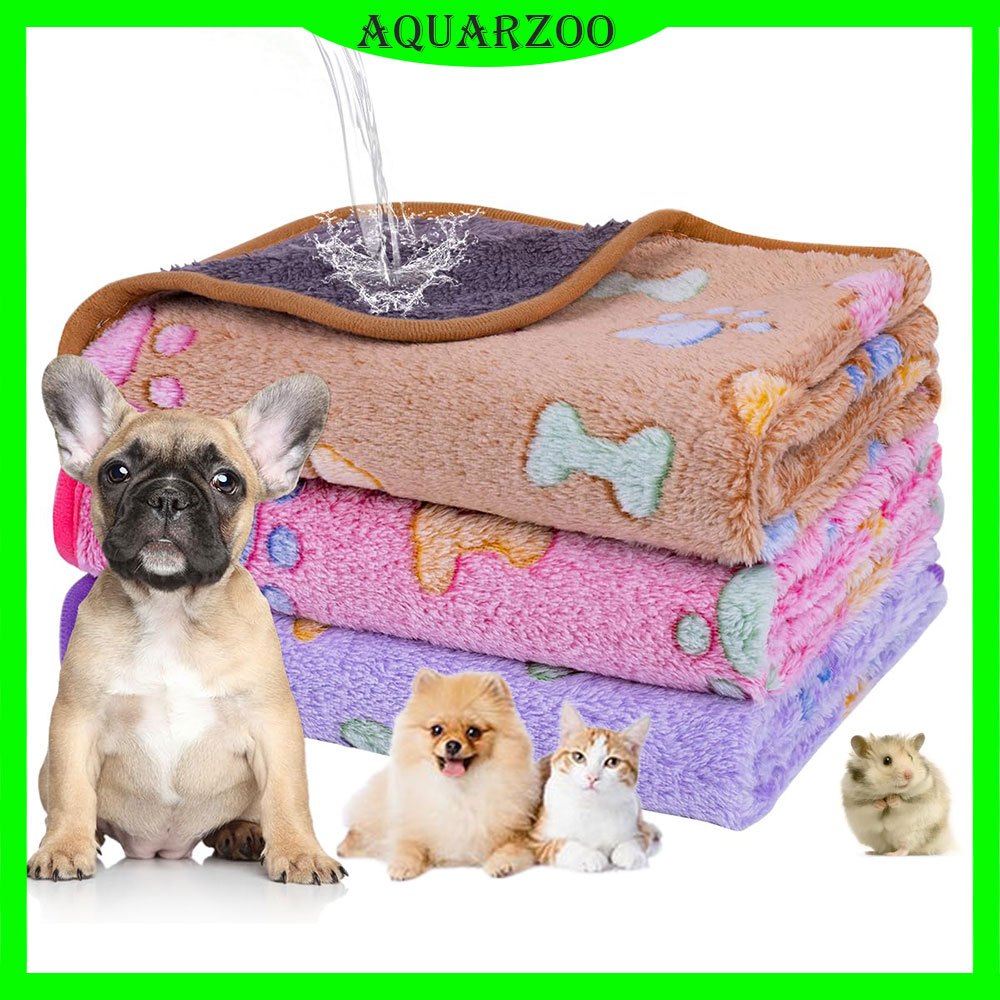 AQUARZOO Washable Dog Blankets Soft Fluffy Fleece Blanket Flannel
