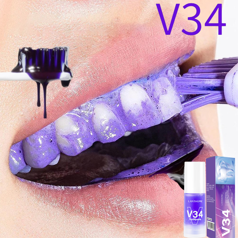 V34 Toothpaste Teeth Whitening 30ml Removal Tartar Bad Breath Removal ...
