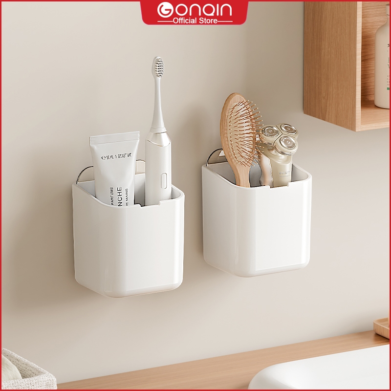 GONQIN Bathroom Organizer Wall-Mounted Rack Perforation-Free Paste ...