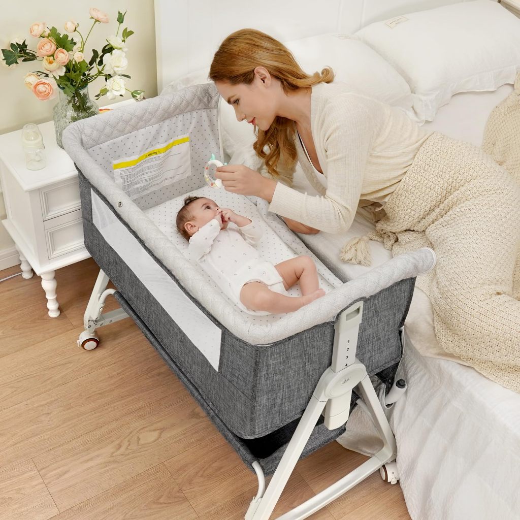 VOVA Multifunctional foldable baby crib removable portable newborn cradle bed European baby crib splicing big bed