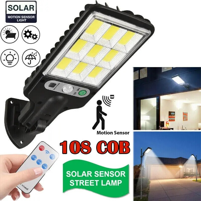 Solar Street Lights Outdoor Wireless Solar Security Wall Lamp Motion ...