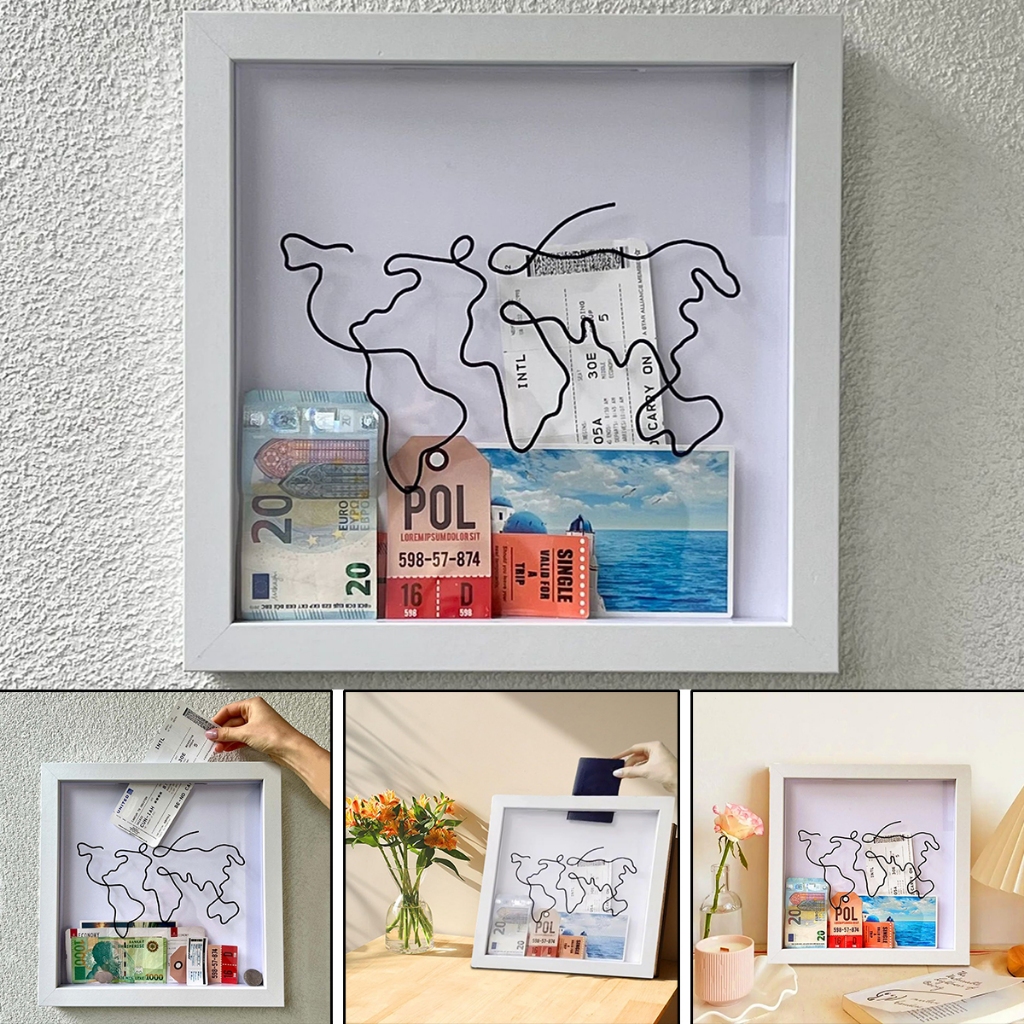 Ticket Storage Box Travel Memory Shadow Box - 11.42 Inch Display Case For  Tickets & Photos Devil Costume Kids