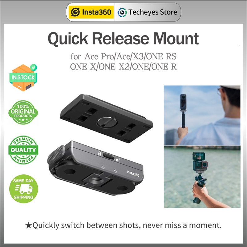 Support Magnétique à Dégagement Rapide Pour Insta360 X2/X3/X4/X5/Ace/Ace Pro – Base Métal Légère, Adaptateur Pliable – Pour Trépied, Vélo, Voiture
