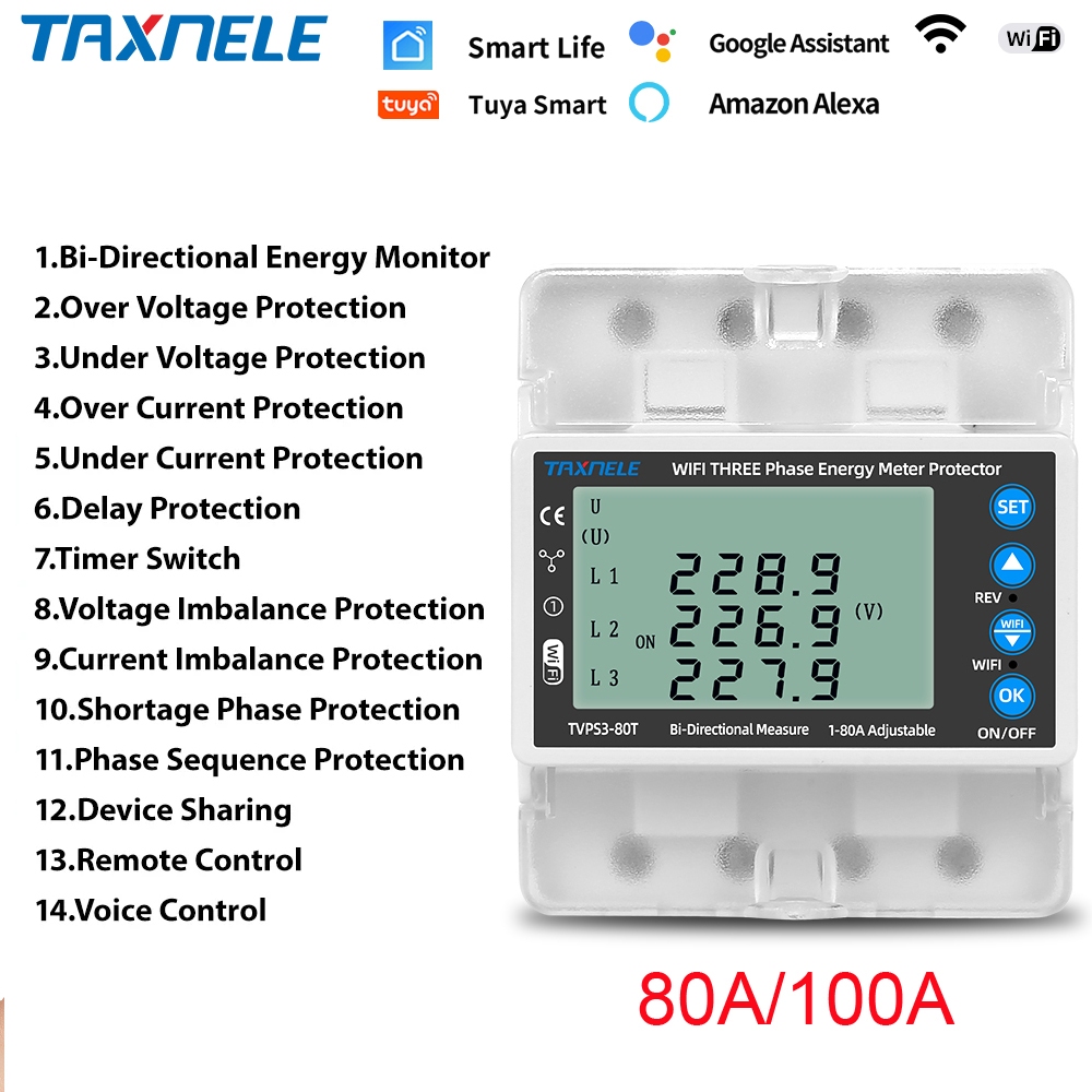 Interrupteur Sectionneur Photovoltaïque Tuya WiFi 100A 3P4W - 3 Phases - Neuf - Pour Installation Solaire