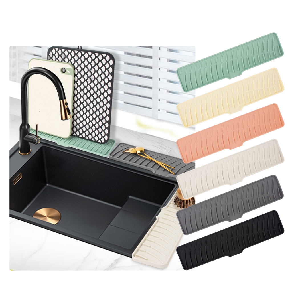 Lengthen Silicone Drain Soap Box Kitchen Bathroom Anti-slip Sink Tray ...
