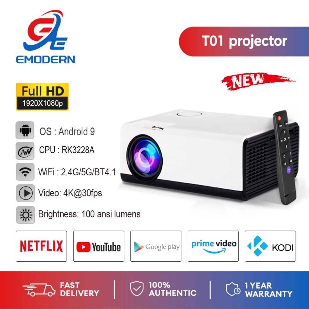 [ Ready Stock] Mini Projector 2021 Upgraded Portable Video Projector ...
