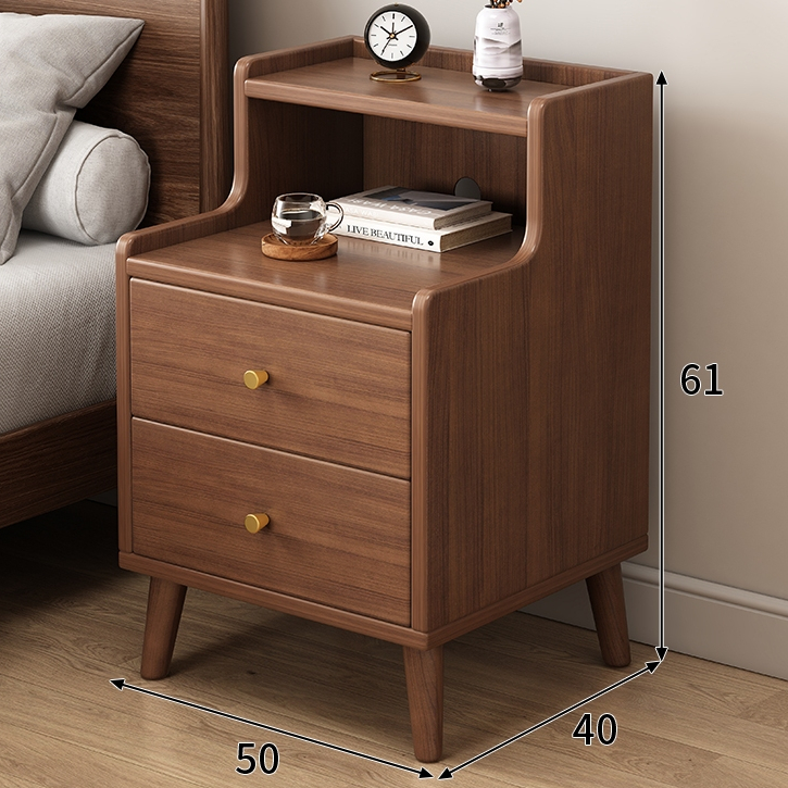 Bedside Table Modern Minimalist Storage Cabinet Solid Wood Bedroom ...