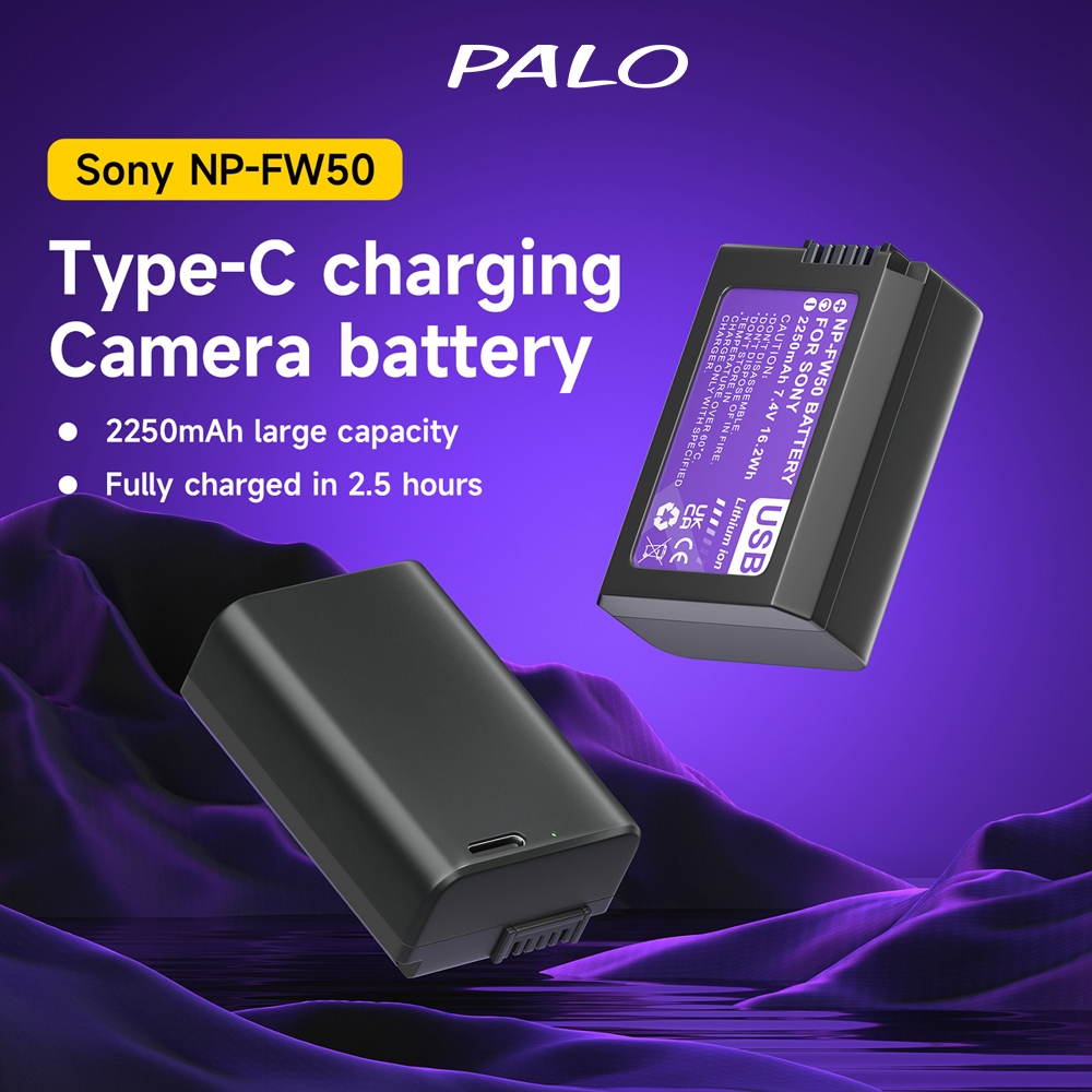 PALO Camera Battery NPFW50 2250mAh USB Charging Battery for Sony A5000