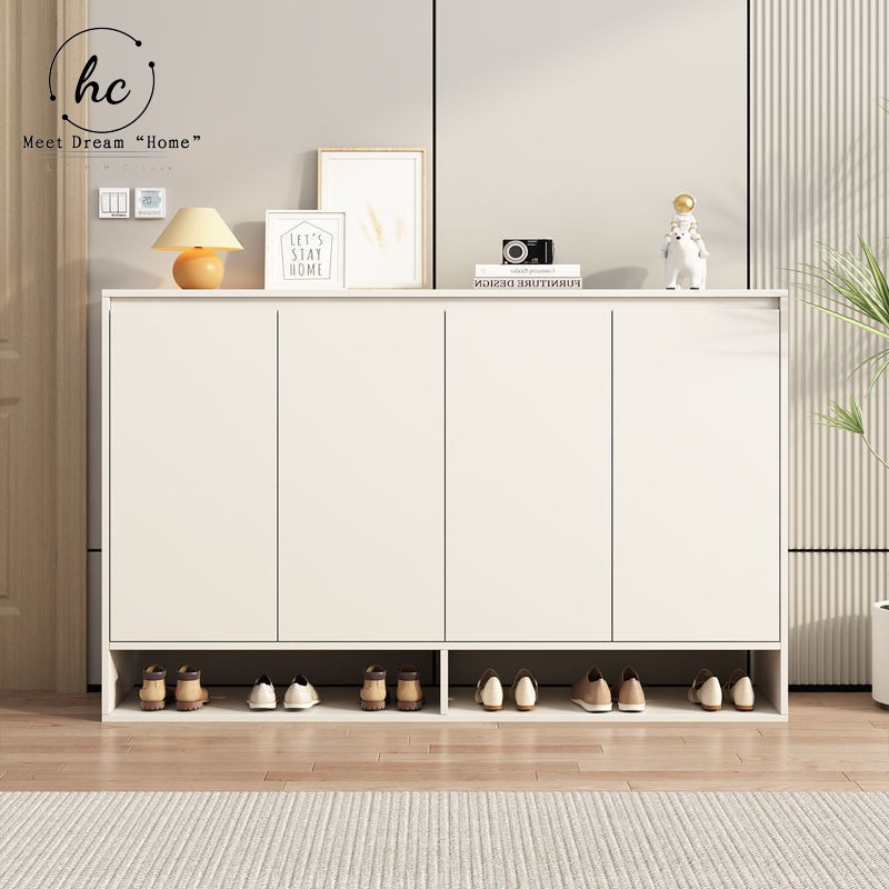Eco Panel Shoe Cabinet Solid Wood Large Capacity Hallway Doorway Shoe ...