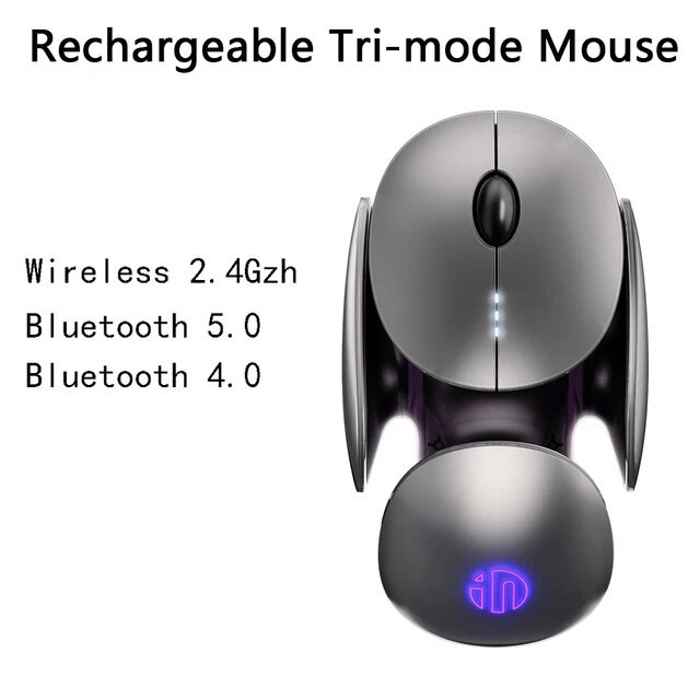 Inphic X2 2.4ghz Wireless Mouse Mute Rechargeable Metal Science Fiction ...