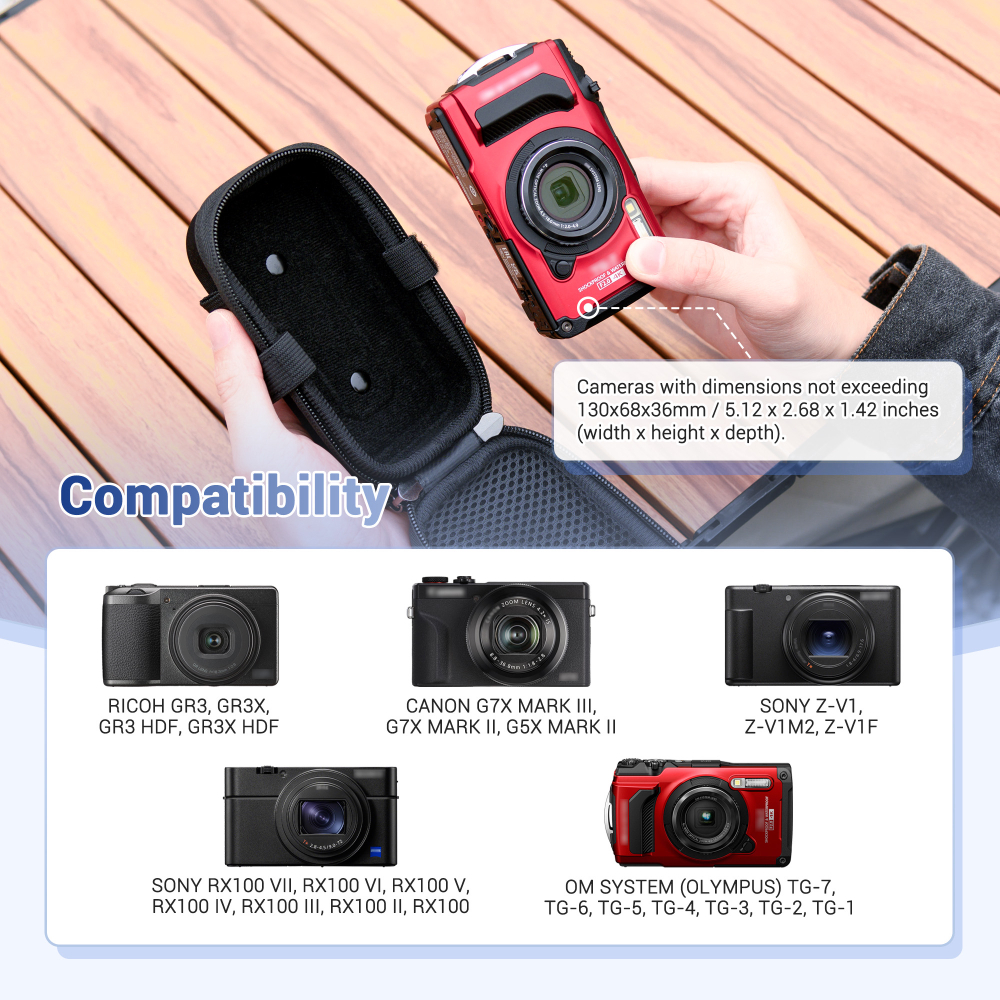 JJC Camera Case EVA Hard Shell for TG7 TG6 OM-SYSTEM Olympus Tough