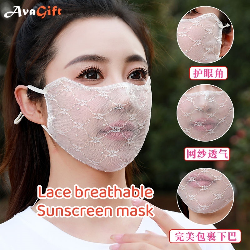 Lace breathable sunscreen mask, female Summer Korean version eye ...