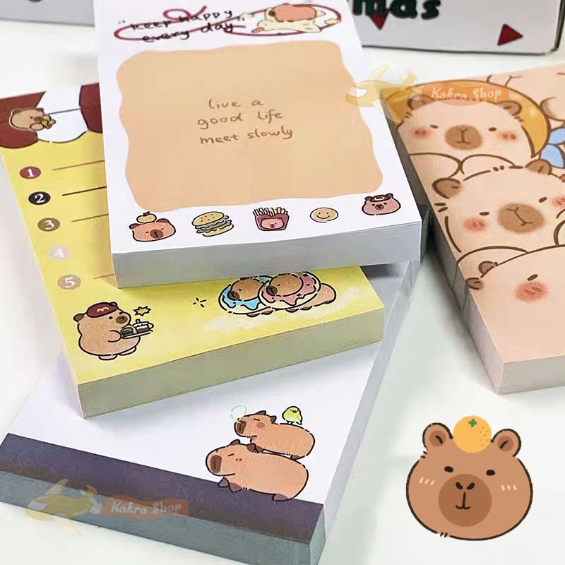 100pages Cute Capybara Memo Pad Creative Portable Diary Notepad Student ...