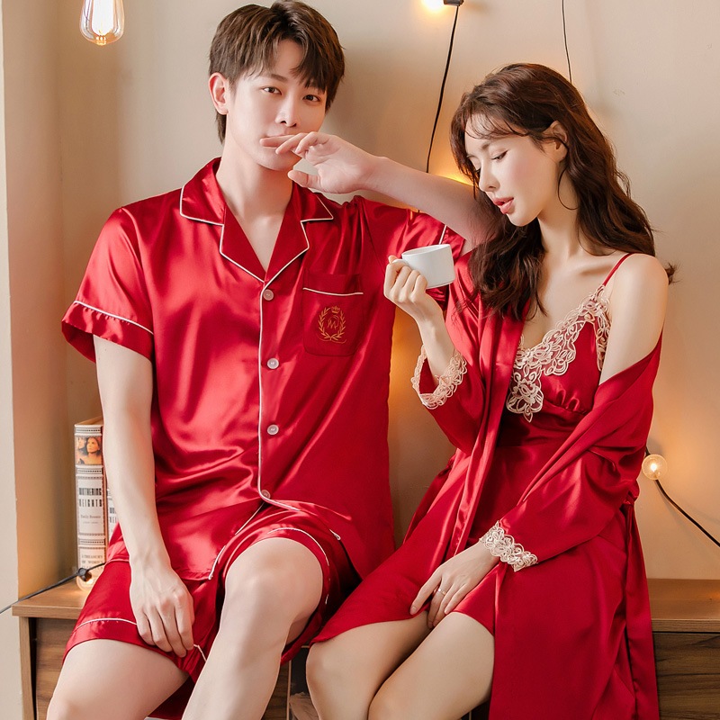 Summer Couple Pajamas Set Cartoon Men Women Vest Shorts Sleepwear Cotton Pyjamas Nightwear Shopee Singapore