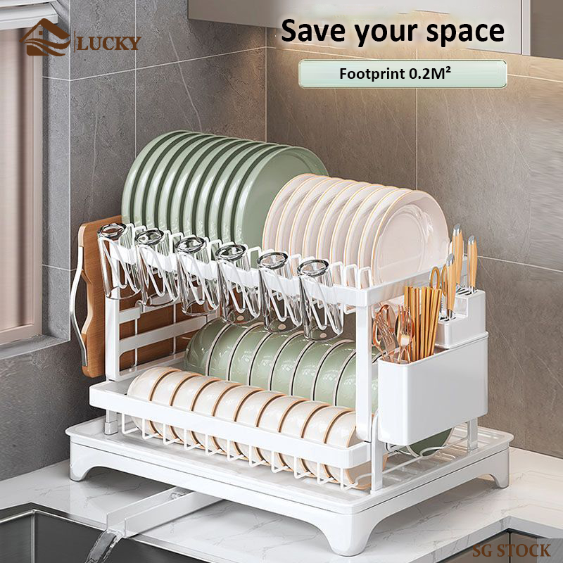 Drain Rack Auto Drainer Tray Dish drying rack with Holder Dish Drainer ...