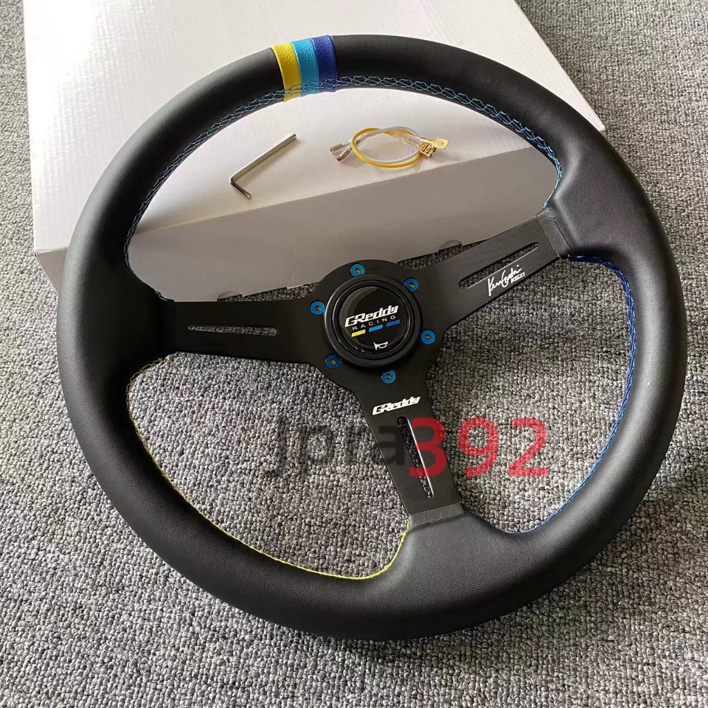 Greddy sports steering wheel High quality leather 340mm