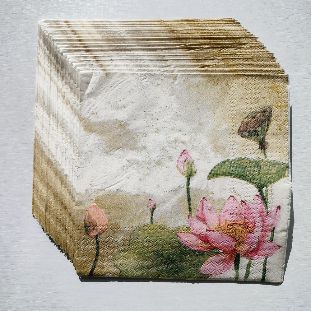 10/20PCs Summer Lotus Flowers Paper Napkins Decoupage Wedding Tea Party