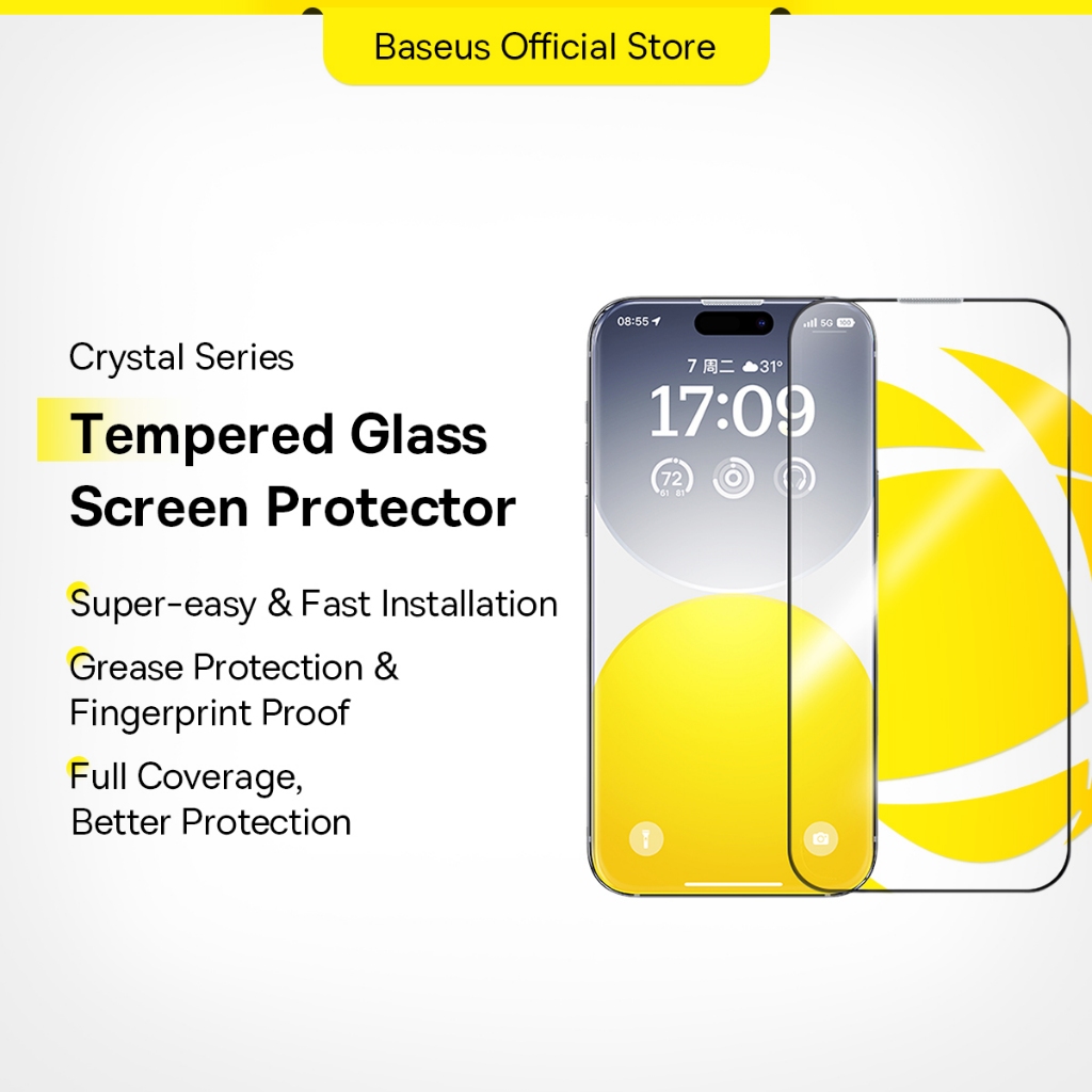 Baseus Crystal Series Full-Coverage Privacy Protection Tempered Glass ...