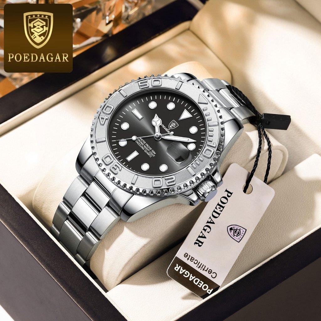 POEDAGAR Business Watch For Men Waterproof Original Stainless