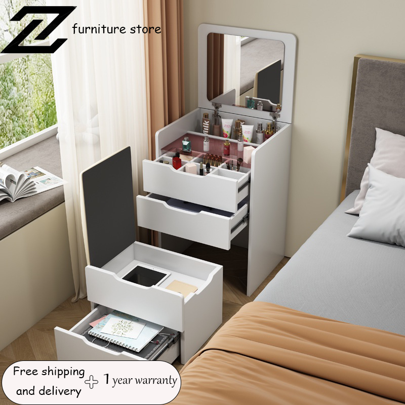 (SG STOCK)Small Apartment Dresser Small Bedroom Integrated Bedside ...