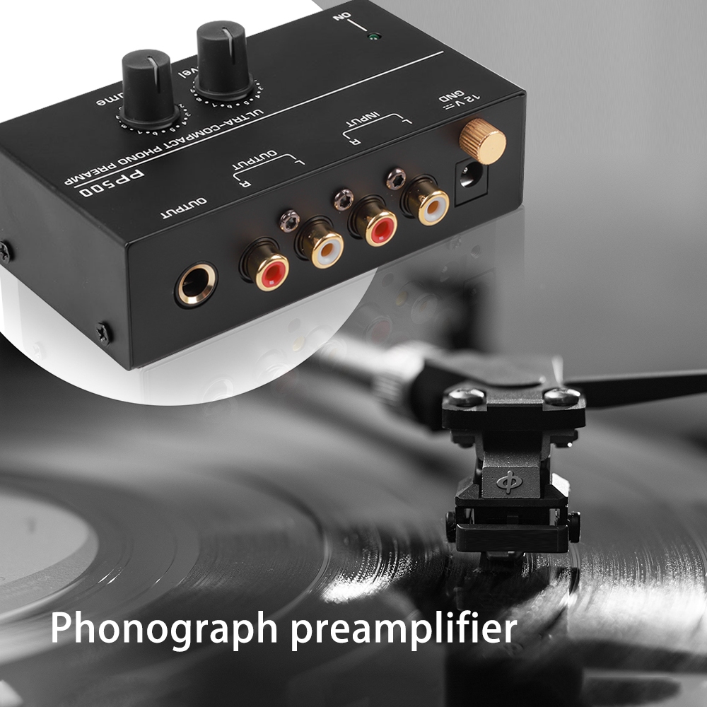 PP500 Phono Preamp Preamplifier with Level Volume Controls RCA Input