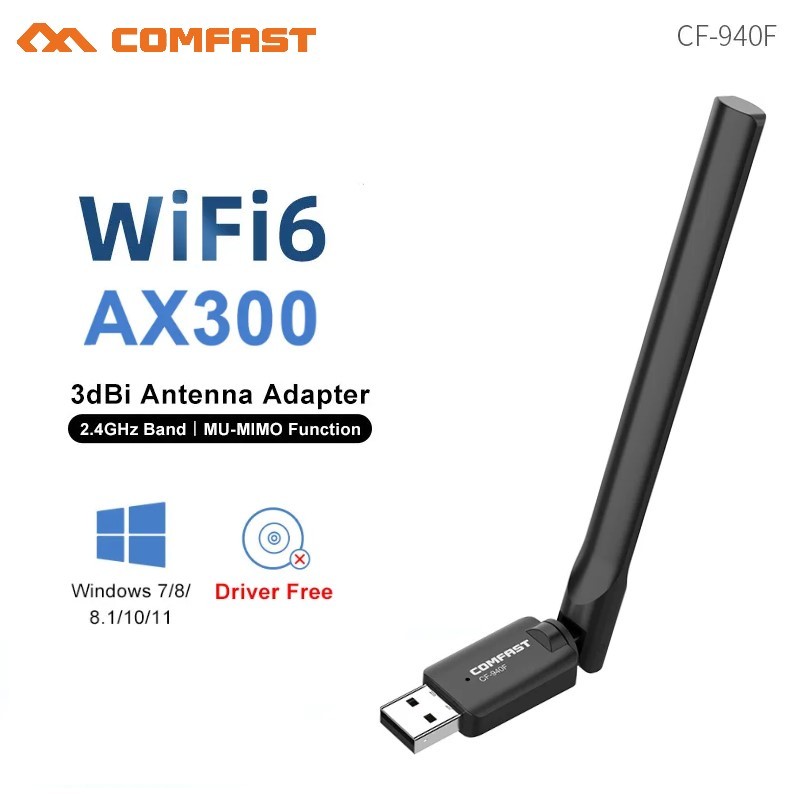 COMFAST USB Wifi Adapter AX300 WiFi 6 Dongle Free Driver wifi receiver