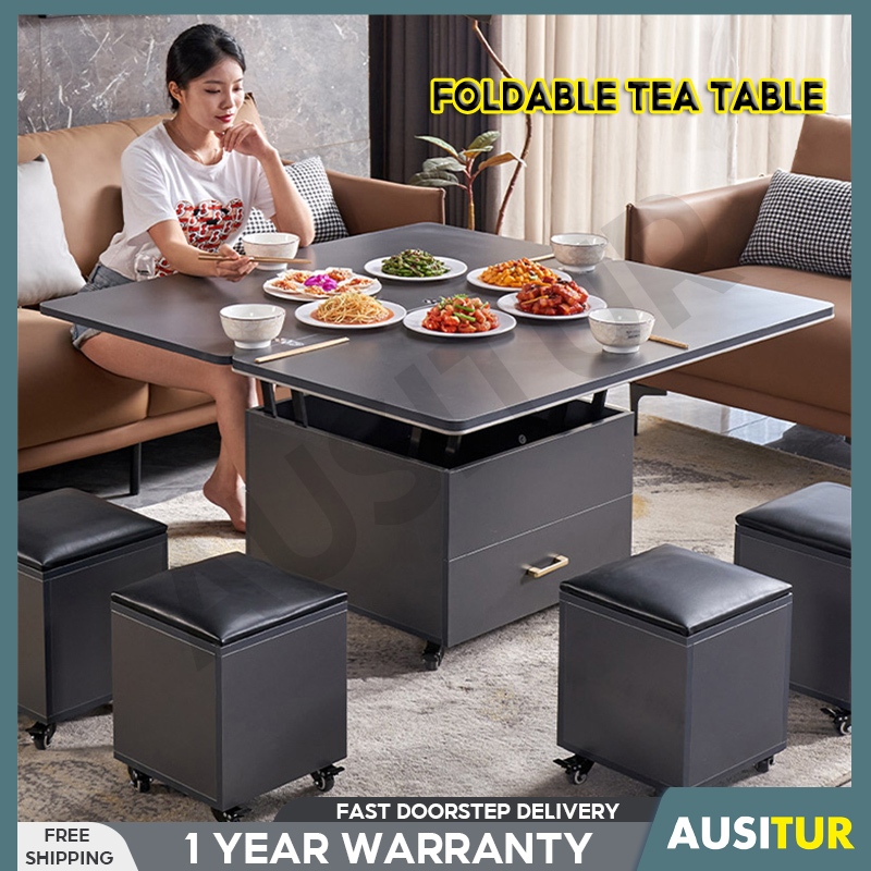 AUSITUR Elevated Coffee Table Transformed Into Dining Table Dual ...
