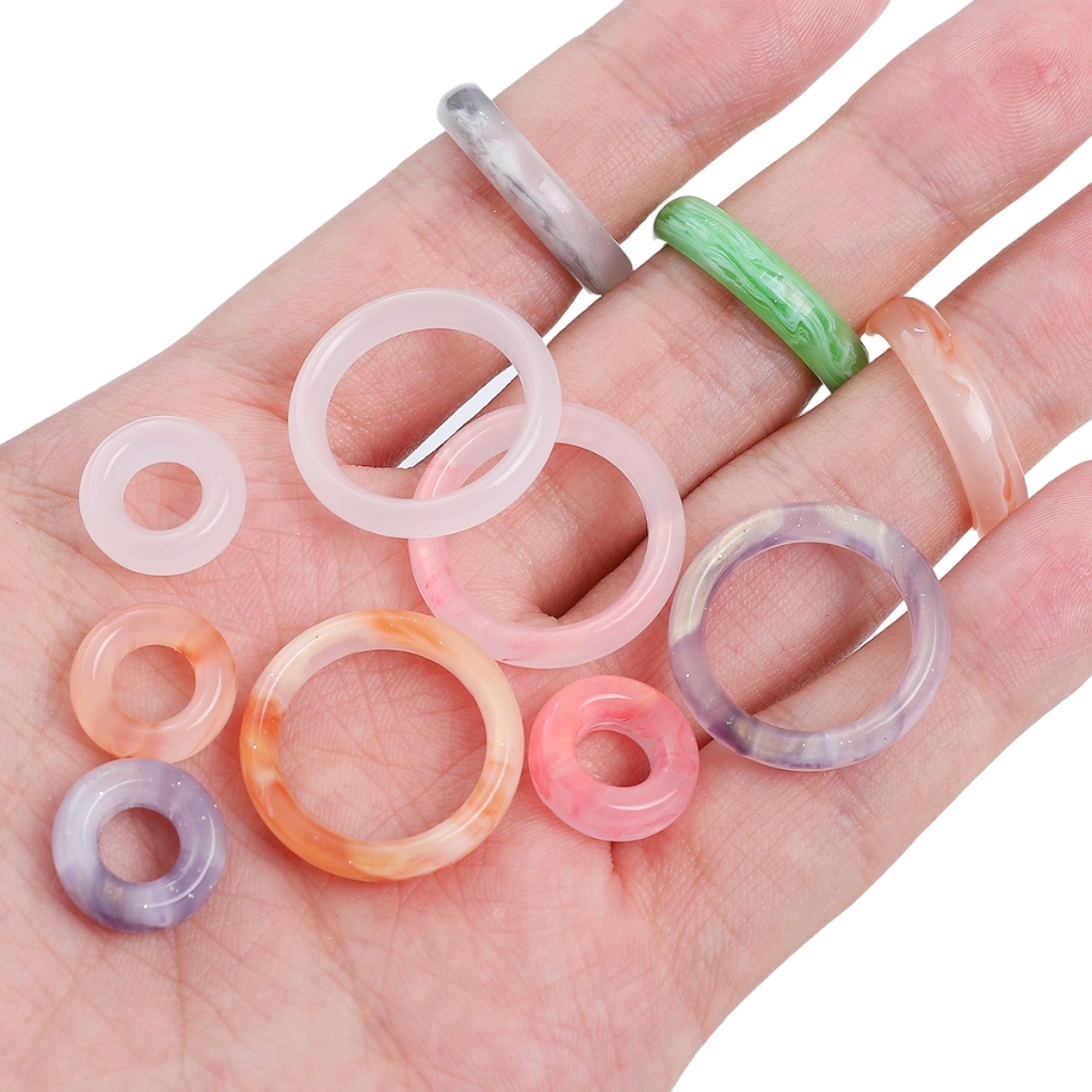 14/23mm] Plastic Ring Solid Color Ring Two-Color Ring Fashion