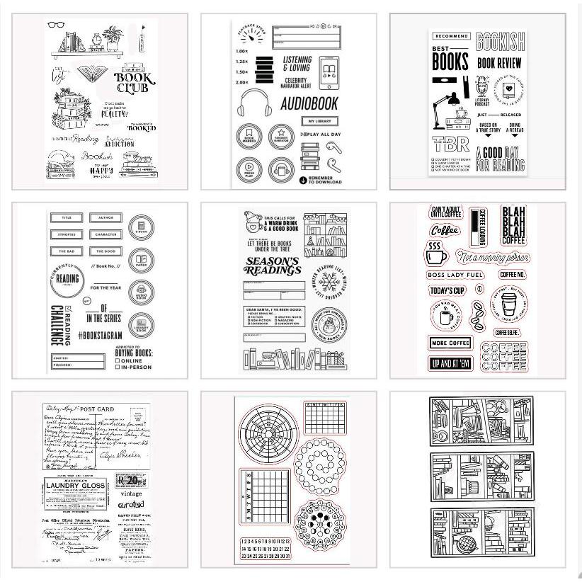 New book/monthes/coffee Silicone Clear Seal Stamp DIY Scrapbooking ...