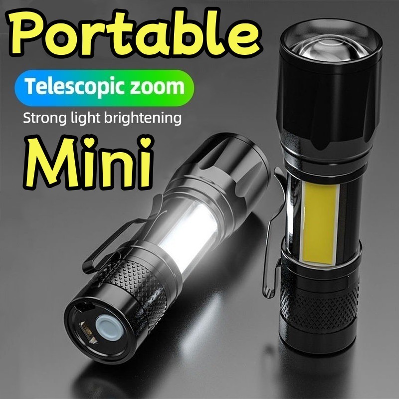 ⭐𝐒𝐆 𝐋𝐨𝐜𝐚𝐥⭐ Mini Portable Zoomable Strong LED Flashlight Rechargeable ...