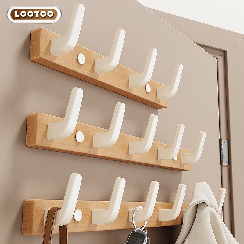 [SG Seller]LooToo Nordic Style Solid Wood White Wood Hooks Towel Hanger